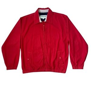 Scarce, simple, clean Corsair Trading Company windbreaker jacket in bold red.